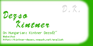 dezso kintner business card